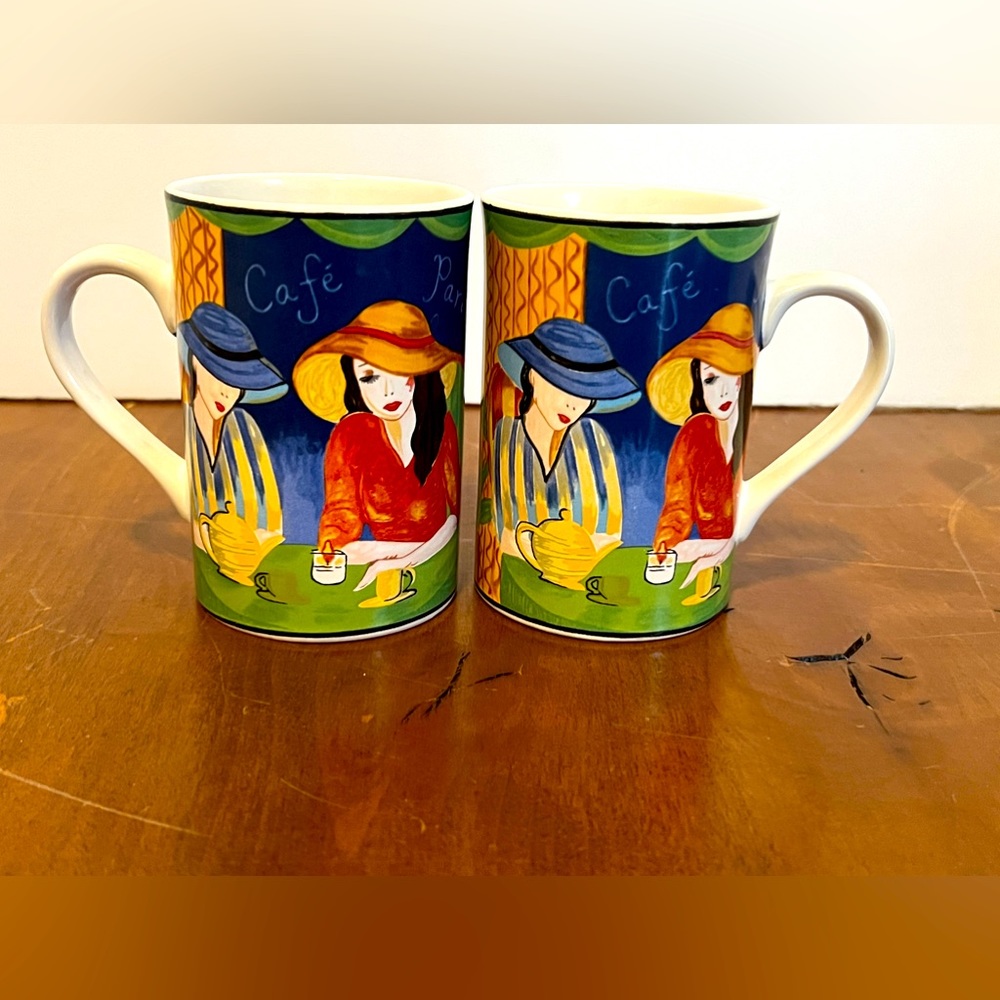 Sango Cafe Paris Mug 4 1/4". Set Of 2